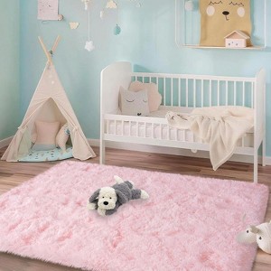 3x5 Fluffy Area Rugs for Living Room Bedroom, Soft Shag Kids Rug Small Carpet Home Decor - 1 of 4