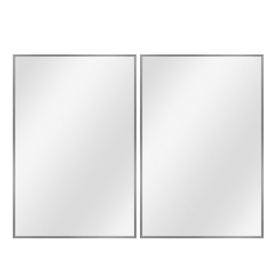 PexFix Rectangular Metal Framed Bathroom Wall Mirror in Set of 2