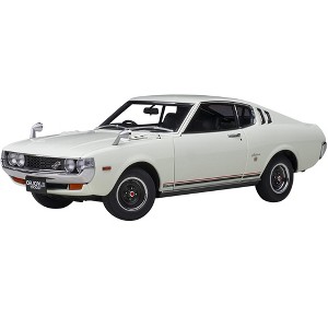 1973 Toyota Celica Liftback 2000GT (RA25) RHD (Right Hand Drive) White with Red and Black Stripes 1/18 Model Car by Autoart - 1 of 4