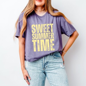 Simply Sage Market Sweet Summer Time Block Distressed Short Sleeve Tee - 1 of 4