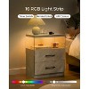 Vynxaria LED Nightstand - 2 Drawers, Adjustable Multi-Color Lights, Bedside/Side Table with Power Sockets - 3 of 4