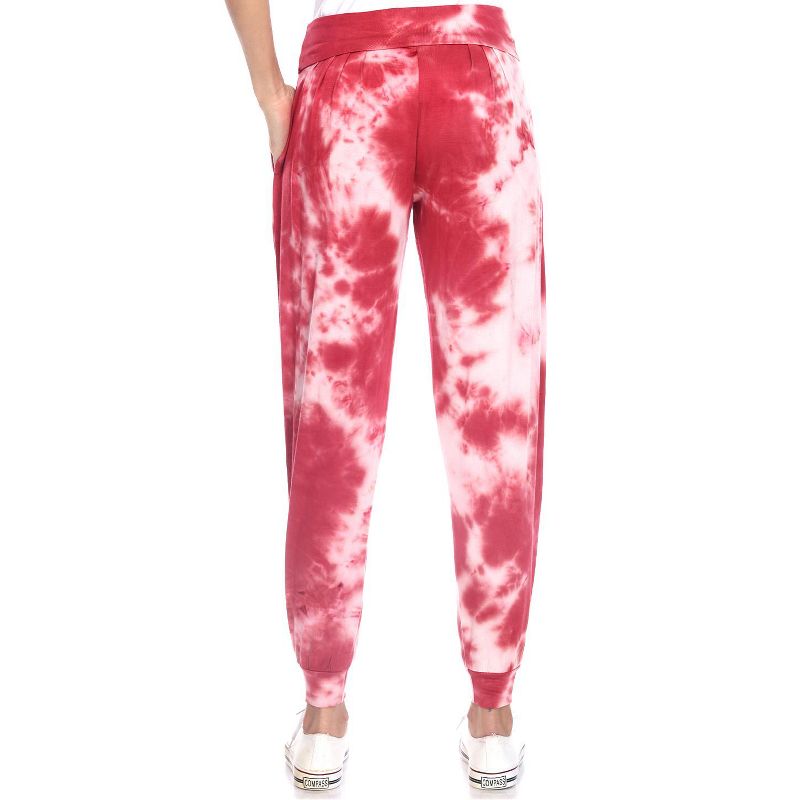 Women's Tie Dye Harem Pants with Pockets - White Mark, 2 of 5