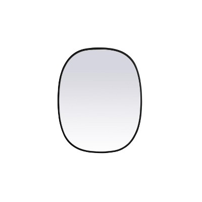 Elegant Lighting Metal Frame Oval Mirror 24x30 Inch in Black