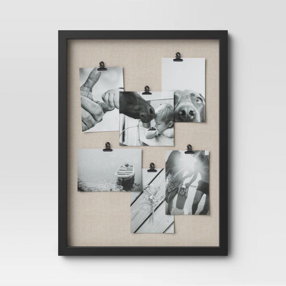 15" x 20" Open 6 Clip Multiple Image Frame Black - Threshold