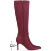 BLISSFUL STEP Women's Buckle Pointed Toe Side Zip Stiletto Heel Knee High Boots - 2 of 4