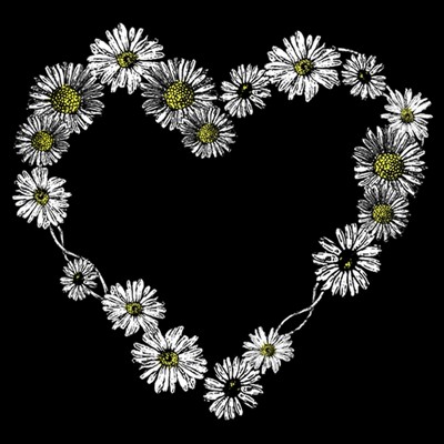 LOST GODS Girl's Lost Gods Daisy Heart Graphic Cropped T-Shirt - Black - Large — фото 2