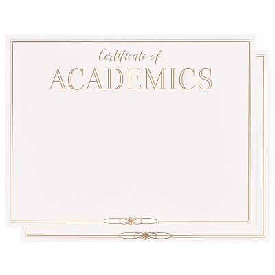 Best Paper Greetings 48-Pack Gold Foil Certificates of Academics Award Paper Sheets, A4 Letter Size 8.5 x 11 in