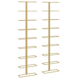 vidaXL Golden Wine Rack for 9 Bottles - Wall-Mounted, Iron Material for Modern Kitchens, Pantries, Bars - Durable, Easy to Install - 1 of 4