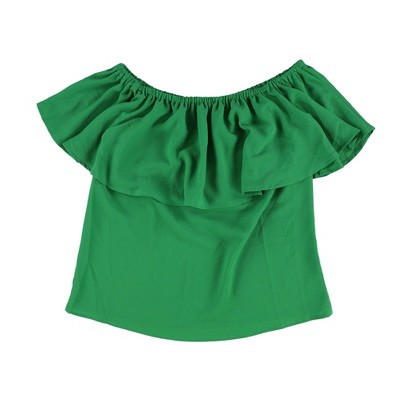bar III Womens Ruffled Off the Shoulder Blouse