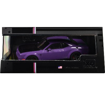 2018 Dodge Challenger SRT Demon Plum Crazy Metallic with Matt Black Hood 1/43 Diecast Model Car by IXO Models