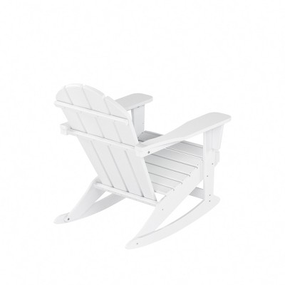 White Poly Lumber Outdoor Rocking Adirondack Chair