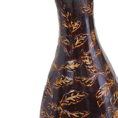Traditional Brown Trumpet Shaped 36" Plastic Floor Vase