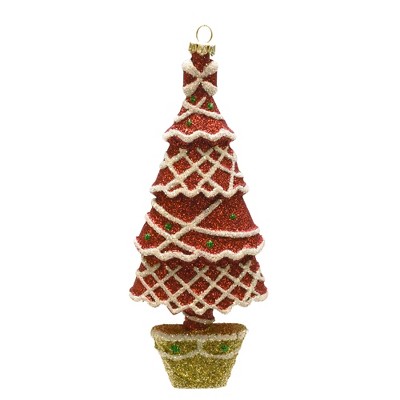 Northlight 7" Red and White Glitter Drench Shatterproof Christmas Tree Ornament