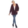 Women's Plush Hooded Cardigan with Pockets - White Mark - 4 of 4