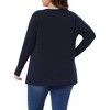 Agnes Orinda Women's Plus Size Button Decor V Neck Long Sleeve Casual Tunic Blouse - 4 of 4