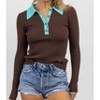 Women's BUTTON COLLARED TOP - PAPERMOON - 2 of 4