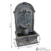 Sunnydaze 28"H Electric Glass Reinforced Concrete French-Inspired Design Outdoor Wall-Mount Water Fountain - 3 of 4