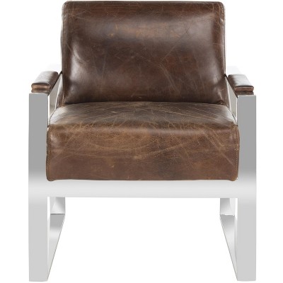 Parkgate Occassional Chair - KNT5010A - Brown/Silver - Safavieh Couture