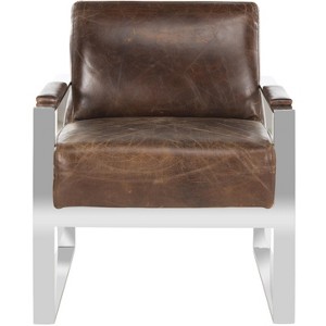 Parkgate Occassional Chair - KNT5010A - Brown/Silver - Safavieh Couture - 1 of 4
