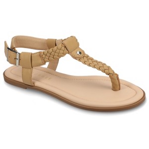 Journee Women's Genevive Flat Sandals - 1 of 4