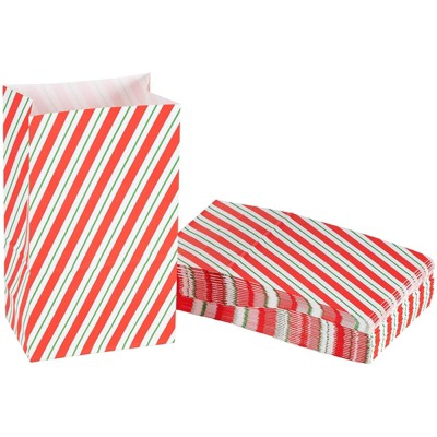 Blue Panda 36-Pack Small Striped Christmas Party Favor Small Gift Bags (5.2 x 8.7 x 3.3 In)