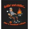 Grillin' and Chillin' Like A Football Villain Adult Crew Neck Short Sleeve Tee - 2 of 2