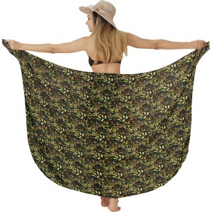HAPPY BAY Women's Bikini Beach Wrap Swim Cover Up Swimwear Bathing suit Summer Wraps Beachwear Sarong Swimsuits for Women One Size Brown, Leaf - 1 of 4
