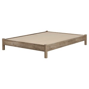 Munich Platform Bed Weathered Oak - South Shore - 1 of 4