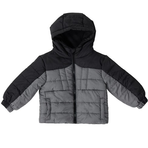 Bearpaw Boy s Quilted Puffer Coat With Hood Target
