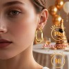 Hoop Earrings for Women, 18K Gold Plated Hoops Earrings, Comfort Hollow Tube Hoops with Secure Push Lock, Chunky and Sleek Gold Hoops Large Earrings - 2 of 4