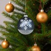 Northlight Snowflake Glass Christmas Ball Ornaments - 4" (100mm) - Gray and White - 6ct - 3 of 4
