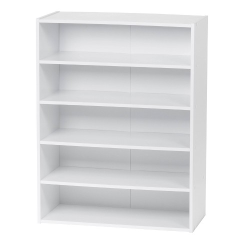 Iris 5 Shelf Storage Organizer White, White Bookcase Organizer