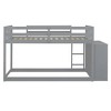 PAGED Simple Wooden Bunk Bed Loft Bed, Full over Full Bed Frame with 4 Drawers, 3 Shelves, Ladder and Guardrail for Kids, Teens - 3 of 4
