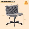 Wide Seat Desk Chair with Wheels, Criss Cross Legged Home Office Chair with Rocking Function & Adjustable Height, Comfy Swivel Armless Chair - 2 of 4