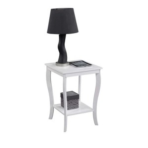 HomeStock Square End Table with Spacious Two Tier Shelves, Transitional Accent Table Perfect for Storage and Stylish Living Room Décor - 1 of 4