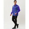 Lars Amadeus Men's Shiny Sequins Slim Fit Long Sleeves Button Down Disco Party Shirt - 4 of 4