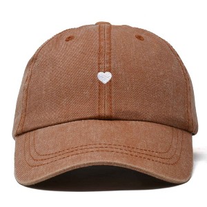 Dalix Heart Embroidered Cotton Summer Outdoor Baseball Cap Dad Hat Womens - 1 of 4