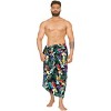 HAPPY BAY Men's Vacation Beachwear Lava Lava Sarongs Swimwear Cover Up Summer Long Holidays Wrap Vacation Pareo For Men One Size Black, Bird - 2 of 3