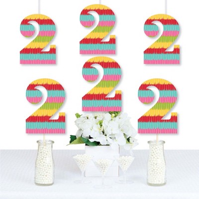 Big Dot of Happiness 2nd Birthday Let's Fiesta - Two Shaped Decorations DIY Mexican Fiesta Second Birthday Party Essentials - Set of 20