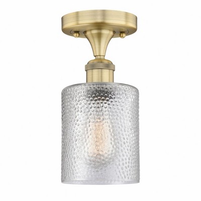 Cobbleskill - 1 Light Semi-Flush Mount In Art Deco Style-9.75 Inches Tall and 5 Inches Wide