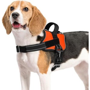 rabbitgoo Dog Harness Medium Sized, Easy On Pet Vest with One Buckle, No Pull Adjustable , Training, Orange, M - 1 of 1
