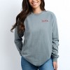 Simply Sage Market Embroidered Love Typewriter Mini Garment Dyed Long Sleeve - 3 of 4
