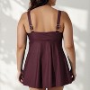 Calypsa Women's Plus Size Amber Flared Tankini Swim Top With Adjustable Straps and Removable Cups - 2 of 4