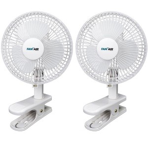 FanFair 6-inch Clip on Fan WHITE- 2 PACK - 1 of 3
