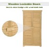 Wooden Garden Shed, 3-Tier Patio Storage Cabinet with Shelves, Outdoor Organizer, Fir Wood Wooden Lockers with Fir Wood for Indoor Outdoor - 3 of 4