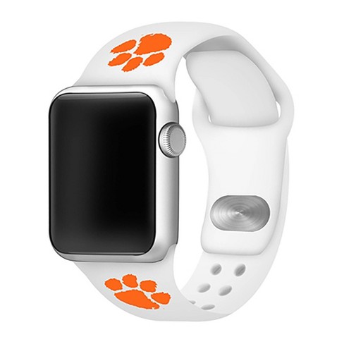 Ncaa Clemson Tigers White Apple Watch Band - 42/44/45mm : Target