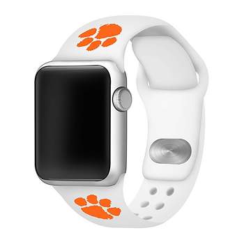 NCAA Clemson Tigers White Apple Watch Band - 42/44/45/49mm