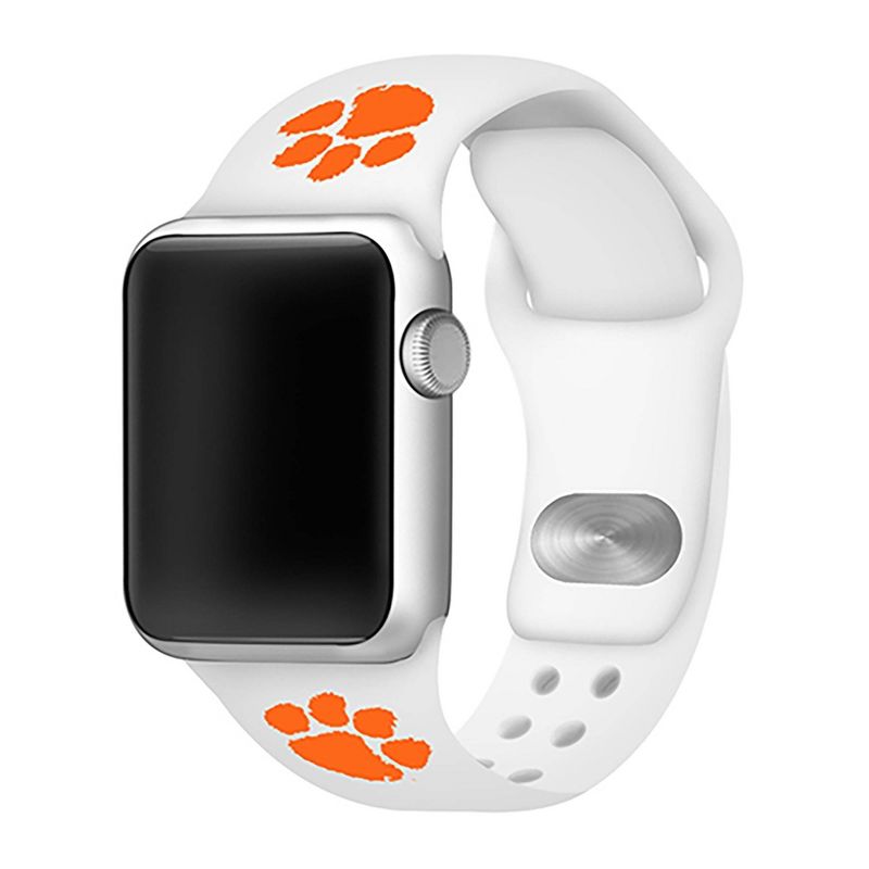 NCAA Clemson Tigers White Apple Watch Band - 42/44/45/49mm, 1 of 4