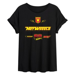 Women's - Hot Wheels - HW Soccer Jersey Oversized Graphic T-Shirt - 1 of 4