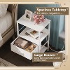 GALAXHERO LED Nightstand with Charging Station Adjustable Fabric Drawer, 3-Tier Storage Bedside Table Compact End Table for Bedroom - 3 of 4